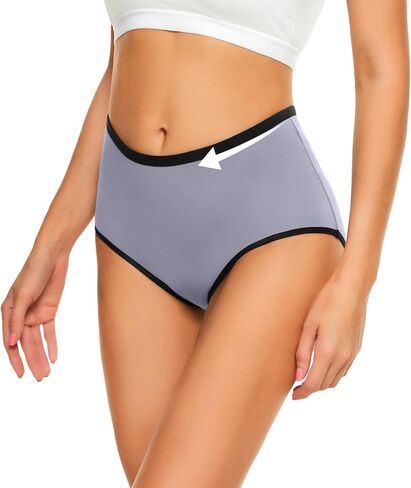 ملابس داخلية نسائية من UMMISS قطنية عالية الخصر قابلة للتمدد بتغطية كاملة، سراويل داخلية ناعمة ومريحة للسيدات، عبوات متعددة in Kuwait