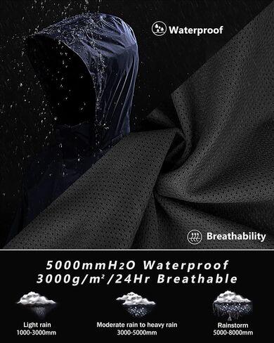 33,000ft Mens Rain Suit with Hideaway Hood Waterproof Rain Gear (Jackets and Pants) in Saudi Arabia