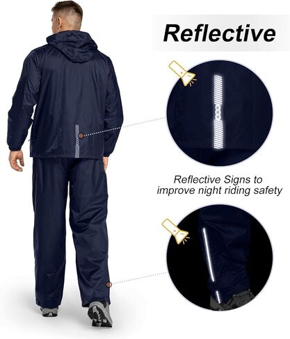 33,000ft Mens Rain Suit with Hideaway Hood Waterproof Rain Gear (Jackets and Pants) in Saudi Arabia