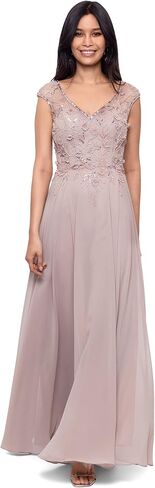 Xscape Long Chiffon Skirt with Beaded Top in Saudi Arabia