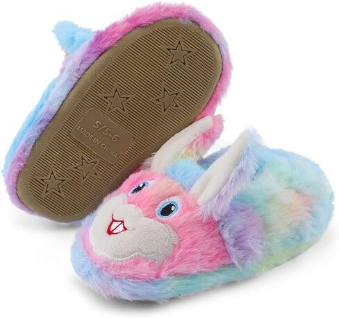 Winter Slippers For Girls Cartoon Animal Slippers Toddler Warm Plush House Shoes Little Kids Home Slippers in Kuwait