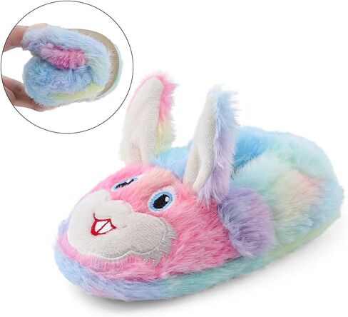 Winter Slippers For Girls Cartoon Animal Slippers Toddler Warm Plush House Shoes Little Kids Home Slippers in Kuwait