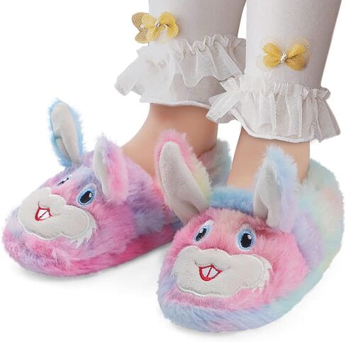 Winter Slippers For Girls Cartoon Animal Slippers Toddler Warm Plush House Shoes Little Kids Home Slippers in Kuwait