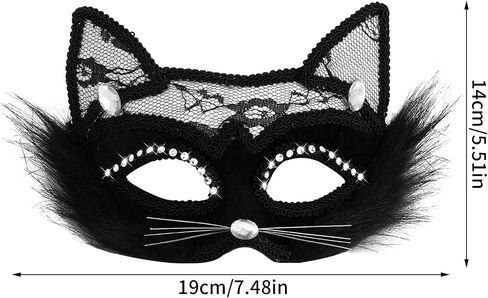 Lusofie Black Cat Lace Mask Venetian Masquerade Mask Halloween Masquerade Mask Women for Fancy Dress Christmas Halloween Costume Party for Girls Women in Saudi Arabia
