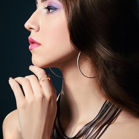 honsny 6 قطع حلقات قابلة للتعديل للنساء، 14 كيلو الذهب والفضة خواتم الاصبع قابلة للتكديس حزمة السهم عقدة حلقات المفصل مفتوحة الفرقة رقيقة الإبهام مجموعة حلقة للنساء in Kuwait