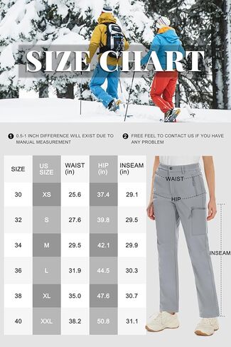 MAGCOMSEN Women's Fleece Lined Snow Ski Pants Waterproof Insulated Winter Hiking Pants Softshell Snowboard Pants in Kuwait
