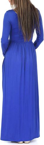 فستان للحوامل من Mother Bee بأكمام طويلة أو سادة أو ملون بخصر مكشكش مع جيوب in Kuwait