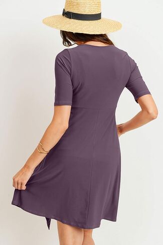 HELLO MIZ Women's Maternity Dress V-Neck Short Sleeve for Baby Shower in Kuwait