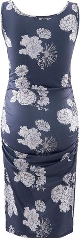 GINKANA Maternity Tank Dress Bodycon Sleeveless Casual Short Ruched Midi Fitted Dress for Pregnant Women in Saudi Arabia