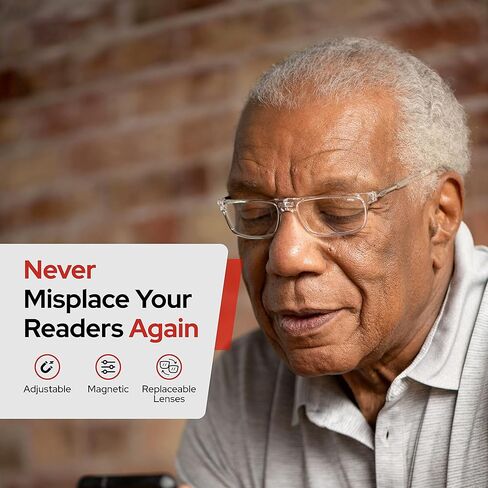 نظارات قراءة أمامية مغناطيسية من Clic باللون الأسود +2. 00 in Kuwait