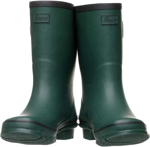 Jileon Mid Calf Rain Boots - Specially Designed For Wide Feet, Ankles or Calves - Half Height Waterproof Durable Wide Calf Rain Boots in Saudi Arabia
