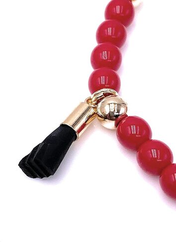 LESLIE BOULES Saint Benedict Red Glass Beads Bracelet Genuine Azabache and Blue Evil Eye Handmade Jewelry in Kuwait