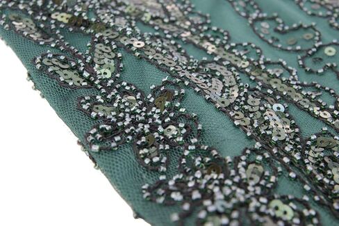YENMILL Women's 1920s Sequins Flapper Gatsby Cocktail Dress with 20s Headband Accessories Set in Kuwait