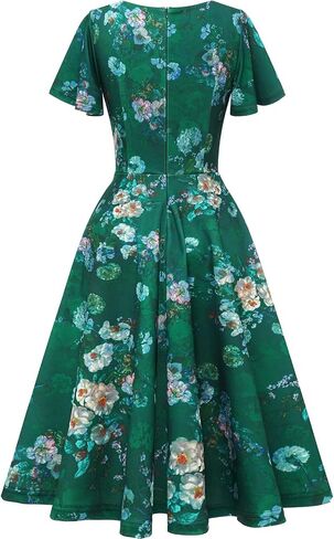 DRESSTELLS Women Casual Dresses Tea Dress Flared Sleeve Aline Swing Work Dress in Saudi Arabia