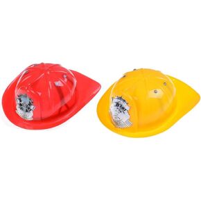 Welecom 2 قطعة قبعة رجل إطفاء للأطفال خوذة رجل إطفاء من البلاستيك الصلب قبعة رجال إطفاء زي للأطفال للعب الأدوار (أحمر، أصفر) in Kuwait