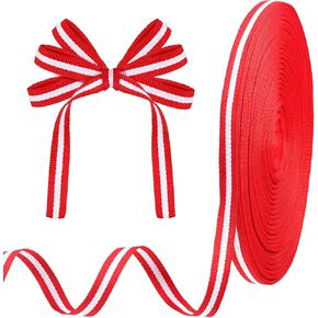 50 Yard Red and White Striped Grosgrain Ribbon 3/8 Inch Use for Valentine's Day Wedding Gift Craft Wrapping Striped Ribbons Embellishments Party Decoration in Saudi Arabia