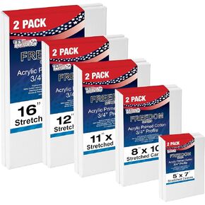 U.S. Art Supply Professional Quality Stretched Canvas, Multipack of 10 in Saudi Arabia