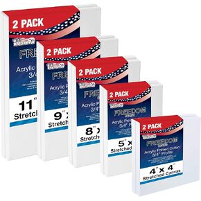 U.S. Art Supply Professional Quality Stretched Canvas, Multipack of 10 in Kuwait