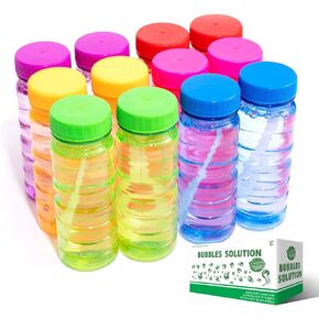 18 عبوة من محلول الفقاعات 4oz من OMNISAFE مع عصا ذات 5 فتحات و18 كيسًا 10 مل من محلول إعادة ملء الفقاعات المركزة، زجاجة ملونة من محلول الفقاعات، لعبة صيفية مبتكرة للأطفال الصغار، لعبة مفضلة للحفلات in Kuwait