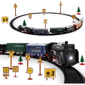 deAO Electric Train Set Train Tracks with Light for Kids Train Railway in Kuwait