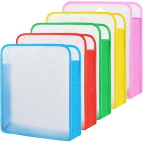 Aemygo 5 Pack Scrapbook Paper Storage Organizer, Multi Color Expanding Paper Folio for 12 x 12 Sheets, Scrapbook Paper Storage with Transparent Portable Handle for Holding Vinyl Paper, Cardstock in Saudi Arabia