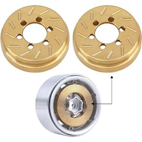 INJORA RC Internal Brass Counterweight 2pcs 63g Brake Disc Weights for 1.9inch 2.2inch Wheel Rims Axial SCX10 90046 D90 TF2 TRX4