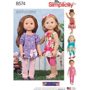 Simplicity US8574OS 14" Doll Clothes Sewing Patterns by Wellie Wishers, One Size in Kuwait