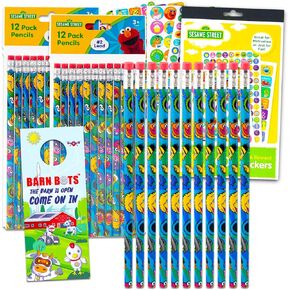 24 قلم رصاص من Sesame Street لمجموعة الفصل الدراسي - حزمة تحتوي على 24 قلم رصاص للأطفال تتميز بملصقات Sesame Street Plus، المزيد | اللوازم المدرسية شارع سمسم in Kuwait