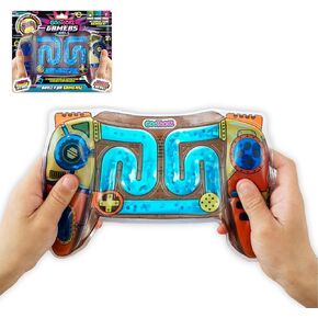 GooToobz Gamers, Squishy Sensory Game Controllers Filled with Colorful Water and Beads, Non-Toxic, No-Mess, Squeezable Fidget, Stress and Anxiety Relief, Built for Gamers! (Blue Hydro)