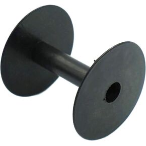 10 PCS - Empty Plastic Wire Spools Bobbins Round Ends for Various Size Cord Ribbon (Black)