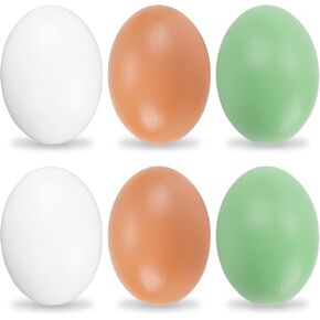 YunKo 6Pcs Wooden Fake Eggs Brown for Chicken Wood Egg for Craft Nest Box in Saudi Arabia