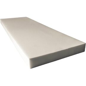 AK TRADING CO. AK Trading Medium Density Cushion (Seat Replacement, Sheet, Padding), 2" H X 30" W x 72" L Upholstery Foam, 1 Count (Pack of 1), White