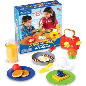 Learning Resources Pretend & Play Rise & Shine Breakfast - 21 Pieces, Ages 3+ Pretend Play Food for Toddlers, Preschool Learning Toys, Kitchen Play Toys for Kids