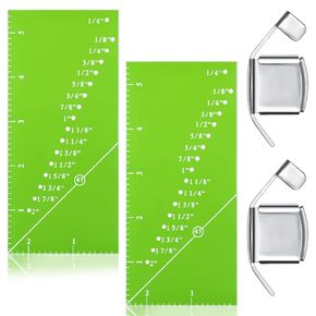 4 Pieces Seam Guide Ruler Set Include 2 Quilting Seam Guide Ruler Sew Seam Allowance Rulers Perforated Seam Gauge for 1/8 to 2 Inch Straight Line Hems and 2 Magnetic Sewing Guide for Sewing Machine in Saudi Arabia