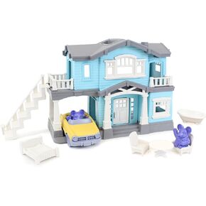 Green Toys House Playset, Blue - 10 Piece Pretend Play, Motor Skills, Language & Communication Kids Role Play Toy. No BPA, phthalates, PVC. Dishwasher Safe, Recycled Plastic, Made in USA. in Saudi Arabia