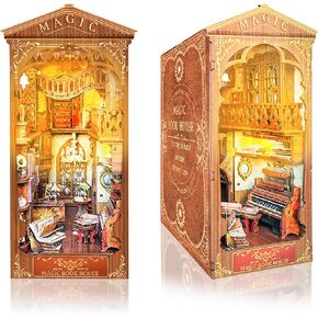 AmaCielo DIY Book Nook Kit، طقم مصغر DIY زوايا كتاب خشبية مع ضوء LED، إدراج ثلاثي الأبعاد لغز خشبي ديكور زقاق هدايا للأطفال أو البالغين (بيت الكتاب السحري) (بيت الكتاب السحري) in Kuwait