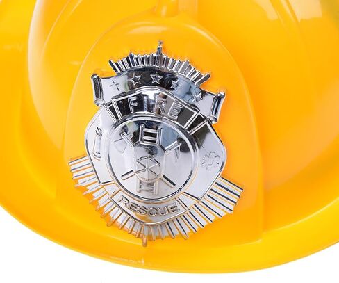 Welecom 2 قطعة قبعة رجل إطفاء للأطفال خوذة رجل إطفاء من البلاستيك الصلب قبعة رجال إطفاء زي للأطفال للعب الأدوار (أحمر، أصفر) in Kuwait