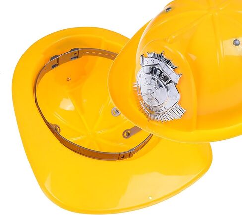 Welecom 2 قطعة قبعة رجل إطفاء للأطفال خوذة رجل إطفاء من البلاستيك الصلب قبعة رجال إطفاء زي للأطفال للعب الأدوار (أحمر، أصفر) in Kuwait