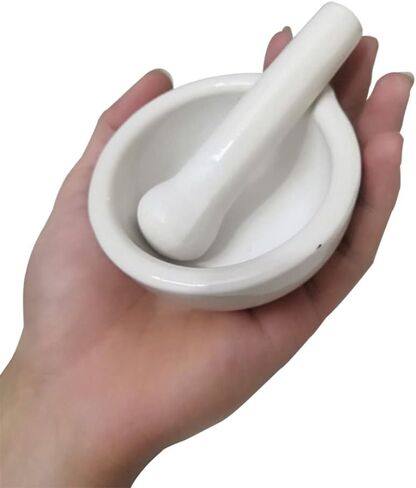 مجموعة مطحنة أعشاب السيراميك، مطحنة حبوب منع الحمل، ملاط ​​ومدقة من البورسلين تستخدم لطحن الزهور المجففة، براعم الورد، الخزامى والأعشاب. in Kuwait