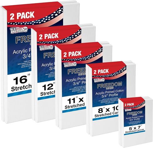 U.S. Art Supply Professional Quality Stretched Canvas, Multipack of 10 in Kuwait