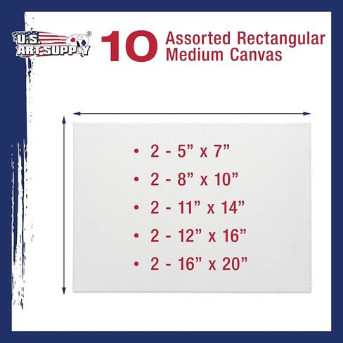 U.S. Art Supply Professional Quality Stretched Canvas, Multipack of 10 in Kuwait