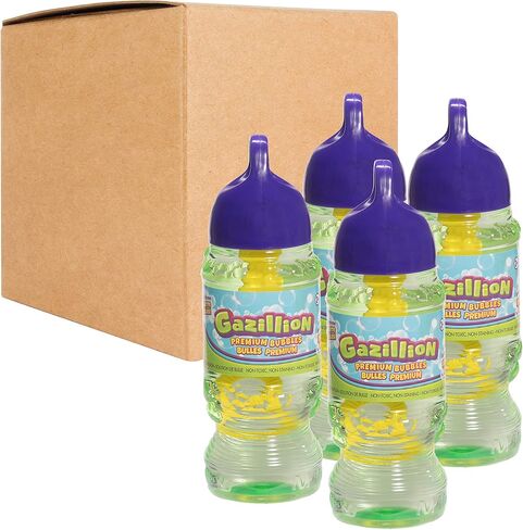 Gazillion Bubbles 10 oz. 4-Pack + 4 Multi Bubble Wands, Non-Toxic, Long-Lasting Bubbles, Great for Kids Parties, Ages 3+ in Kuwait