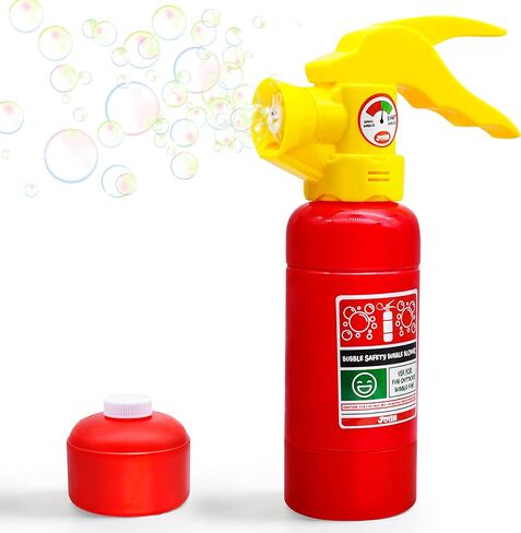 JOYIN Automatic Bubble Maker Fire Extinguisher Bubble Blower Machine with Bubble Solution (230 ml) for Kids, Indoor and Outdoor Play, Summer Themed Party and Birthday Gift in Saudi Arabia