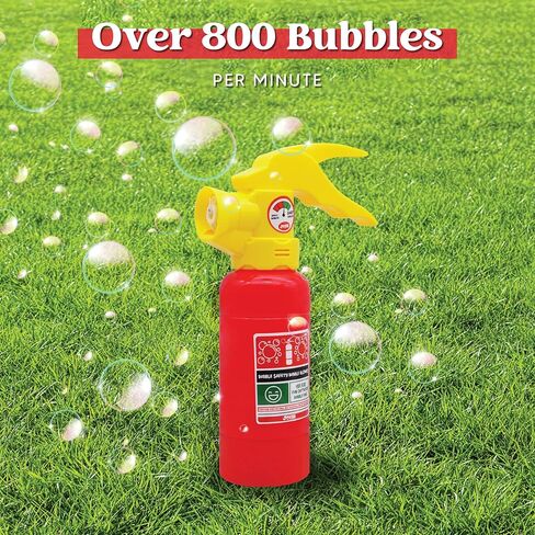 JOYIN Automatic Bubble Maker Fire Extinguisher Bubble Blower Machine with Bubble Solution (230 ml) for Kids, Indoor and Outdoor Play, Summer Themed Party and Birthday Gift in Saudi Arabia