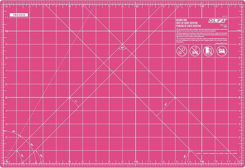 OLFA 12" x 18" Self Healing Rotary Cutting Mat (RM-CG/PIK) - Double Sided 12x18 Inch Cutting Mat with Grid for Fabric, Sewing, Quilting, & Crafts, Designed for Use with Rotary Cutters (Pink) in Saudi Arabia