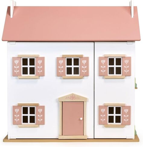 بيت الدمى الخشبي الكبير من مينتاري كلوفر - قصر وقت اللعب السحري مع لوحات متأرجحة مفتوحة - رفع وقت اللعب مع تصميم جذاب وميزات تفاعلية ولعب تظاهر لا حدود له - لعمر 3 سنوات فما فوق in Kuwait