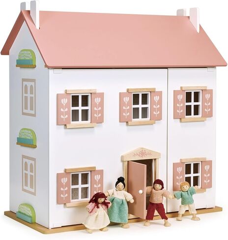 بيت الدمى الخشبي الكبير من مينتاري كلوفر - قصر وقت اللعب السحري مع لوحات متأرجحة مفتوحة - رفع وقت اللعب مع تصميم جذاب وميزات تفاعلية ولعب تظاهر لا حدود له - لعمر 3 سنوات فما فوق in Kuwait