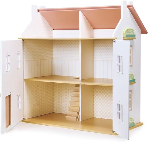 بيت الدمى الخشبي الكبير من مينتاري كلوفر - قصر وقت اللعب السحري مع لوحات متأرجحة مفتوحة - رفع وقت اللعب مع تصميم جذاب وميزات تفاعلية ولعب تظاهر لا حدود له - لعمر 3 سنوات فما فوق in Kuwait