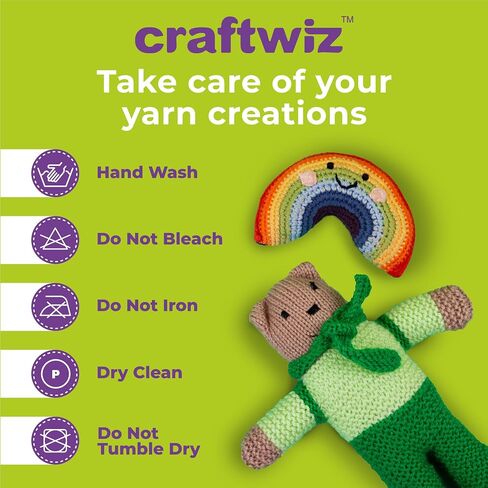 CRAFTWIZ 100% Acrylic Yarn for Crocheting and Knitting - 30x30g Skeins of #4 Worsted Weight Yarn, 1600 Yards of Soft Crochet Yarn, Perfect for Amigurumi Yarn and Other Small Crafts Projects in Saudi Arabia