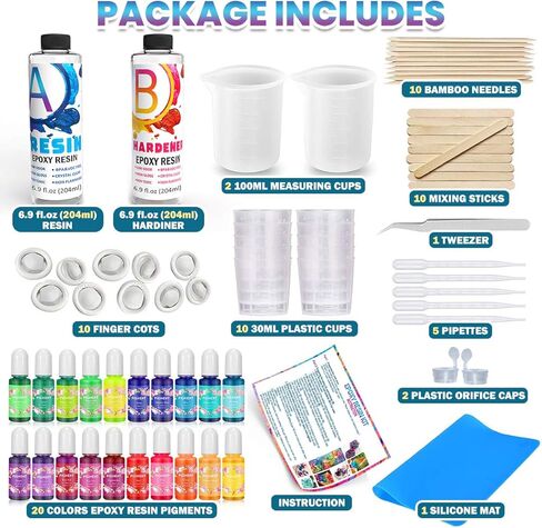 كات كرافت لوازم صبغات ملونة من راتنج الايبوكسي - مجموعة مواد وحرفية من الراتنج الشفاف الكريستالي لصبغ الراتنج، مجموعة الفنون والحرف اليدوية، لوازم فنية لصبغ الراتنج، اكسسوارات راتنج ايبوكسيكا in Kuwait
